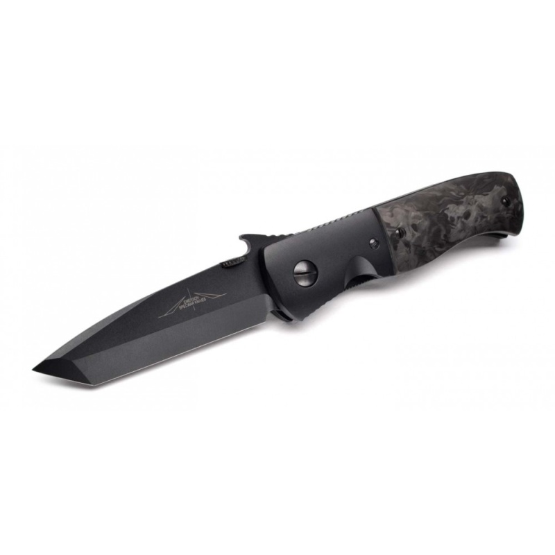 CQC-7 Black Bolster, Black Blade, Black Pearl Carbon - Wave